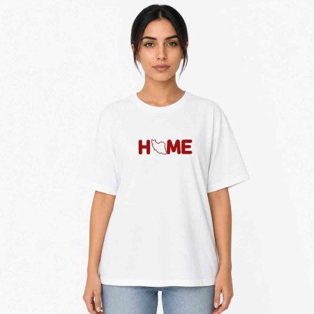 تیشرت لانگ زنانه مدل Home با نقشه ایران
