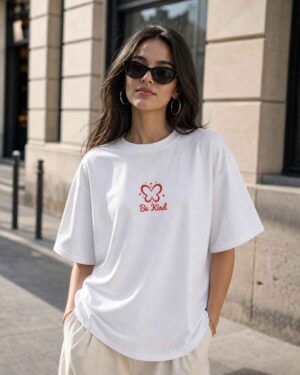 تیشرت طرح پروانه “Be Kind”